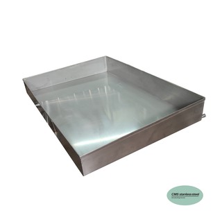 CMS  กระบะซีฟู้ด stainless steel tray ถาดสเตนเลส แบบเฉียง ขนาด 50*70 ซม. ขอบหน้าสูง 7.5 ซม. ขอบหลังสูง 9.5 ซม.