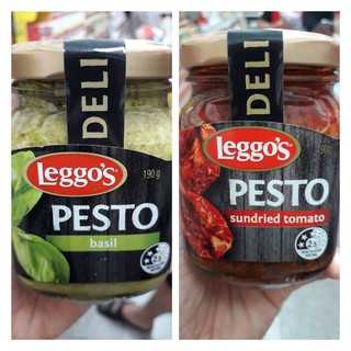 Leggos Pesto ซอสพาสต้า รสมะเขือเทศอบแห้งและพาสต้าโหระพา มีให้เลือก 2 แบบ ขนาด 190 กรัม