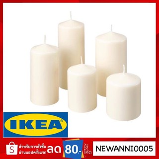 IKEA เทียนแท่ง ชุด 5 เล่ม, สีเนเชอรัล