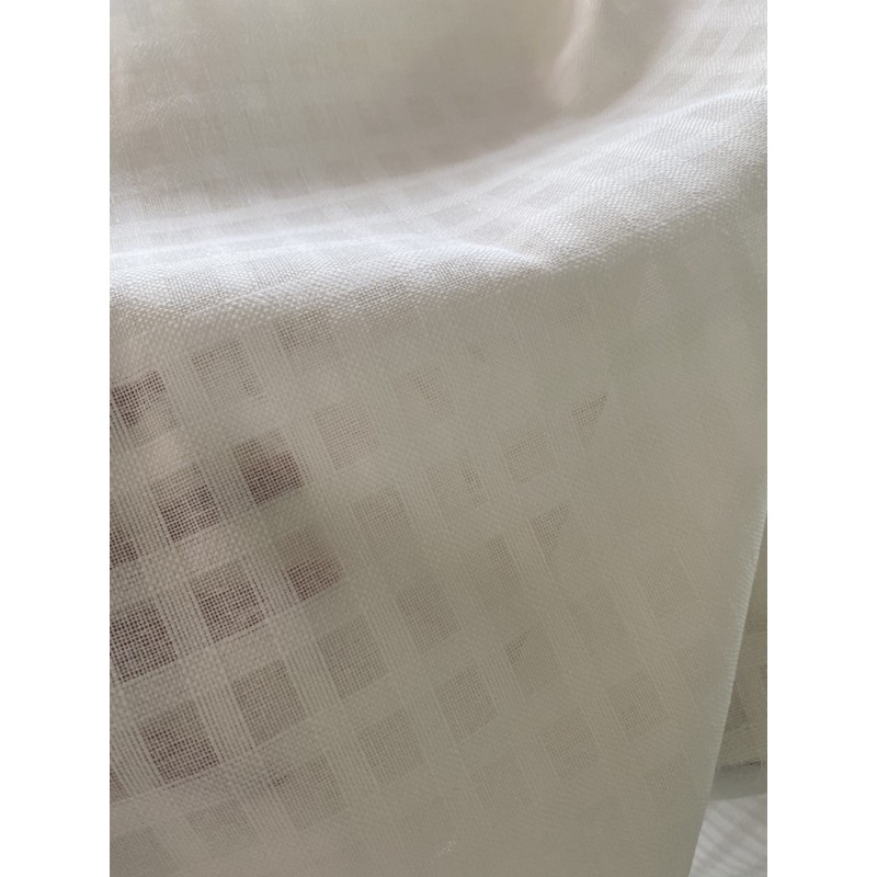 แนะนำ ผ้าม่าน ผ้าม่านผ้าฝ้ายมินิมอล สีขาว ลายตารางดั้งเดิม แบบไม่มีเชิง ขนาด110x100cm เล็กกระทัดรัดกำลังดี TTS100 ราคาพิเศษ มีเก็บเงินปลายทาง