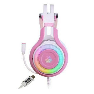 EGA Type H6 Pink (ราคาพิเศษ) Edition Gaming Headset 7.1 Virtual Surround หูฟังเกมมิ่ง สีชมพู สวยสวย