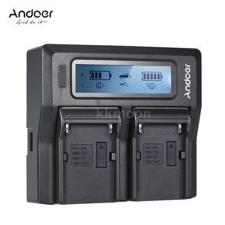 Andoer NP-F970 ที่ชาร์จเเบตกล้อง พร้อมจอเเสดงผล LCD สำหรับ Sony NP-F550/F750/F950/ NP-FM50/FM500H/QM71