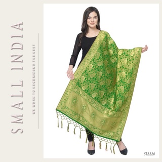 {**ส่งฟรี**} SMALL INDIA 🌟🧣 Banarasi Silk 🌟🧣 Weaving Dupatta