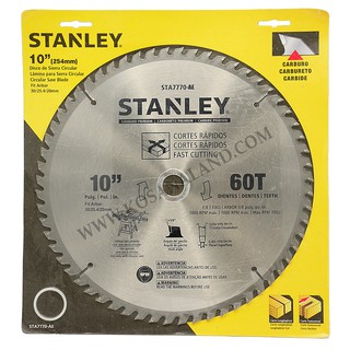 Stanley ใบเลื่อยวงเดือน 10 นิ้ว 60 ฟัน (ฟันคาร์ไบด์) รุ่น STA7770 ( Circular Saw Blade )