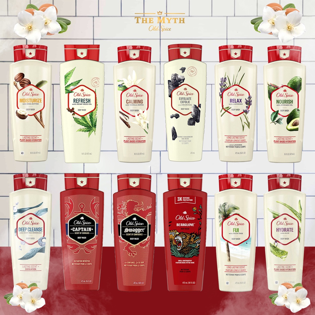 *ของแท้นำเข้าจากUSA* All Old Spice Body Wash รวม เจลอาบน้ำ ครีมอาบน้ำ ขนาด 473 , 532 ml 14 กลิ่น