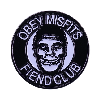 70s 80s Obey X Misfits Fiend Club เข็มกลัด รูปหัวกะโหลก สไตล์วินเทจ สําหรับตกแต่งปาร์ตี้ฮาโลวีน