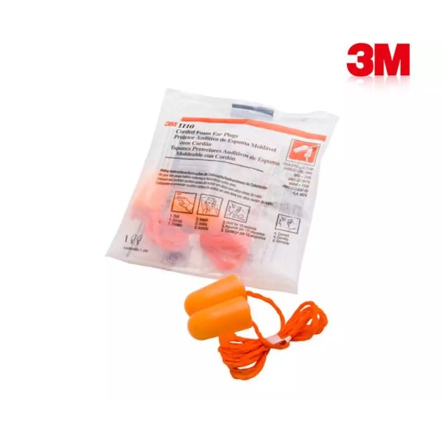 โฟมอุดหู 3M 1110 ชนิดมีสาย (บรรจุ 5 คู่)