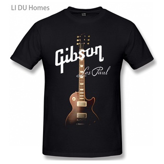 Gibson GUITARS GIBSON GUITARS เสื้อยืดแขนสั้น ผ้าฝ้ายแท้ พิมพ์ลายกีตาร์ แฟชั่นฤดูร้อน สําหรับผู้ชาย