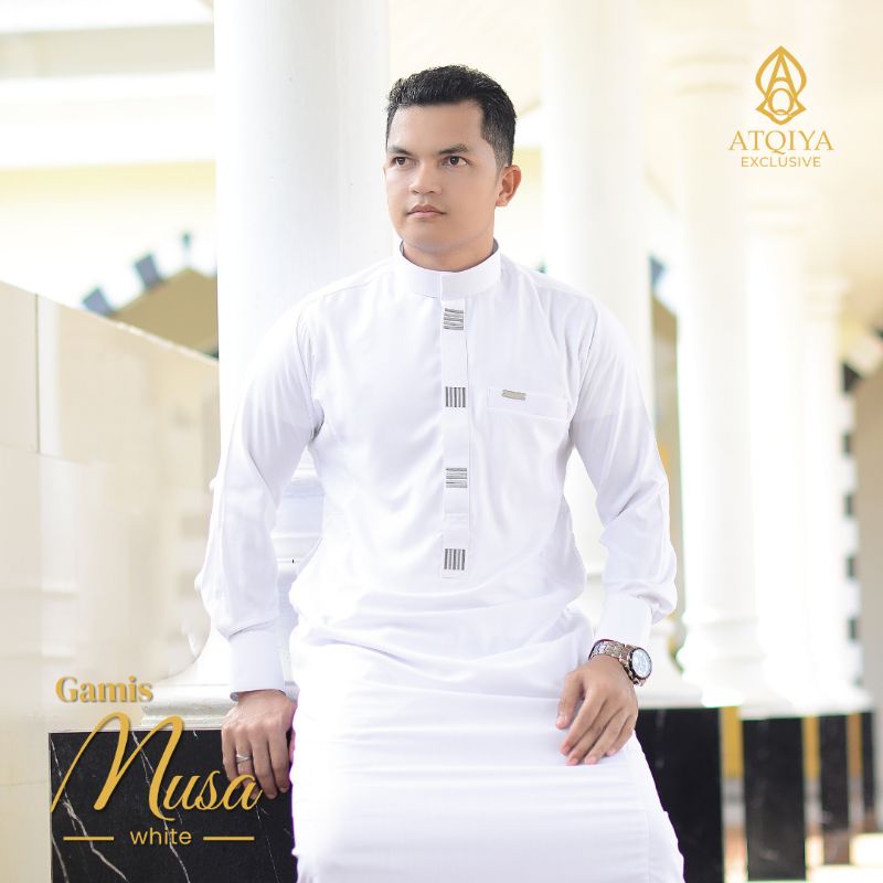 Atqiya MUSA Gamis / Gamis ผู้ชาย / เสื้อคลุมอินเทรนด์เรียบง่ายร่วมสมัย / Original Atqiya Exclusive G