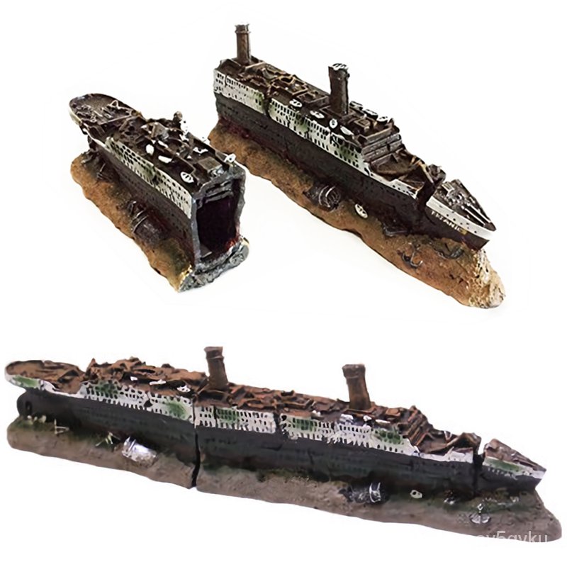 Aquarium Titanic Shipwreck Decor - Colorful Resin Wreck Ornament For Fish Tank Landscaping - View #4