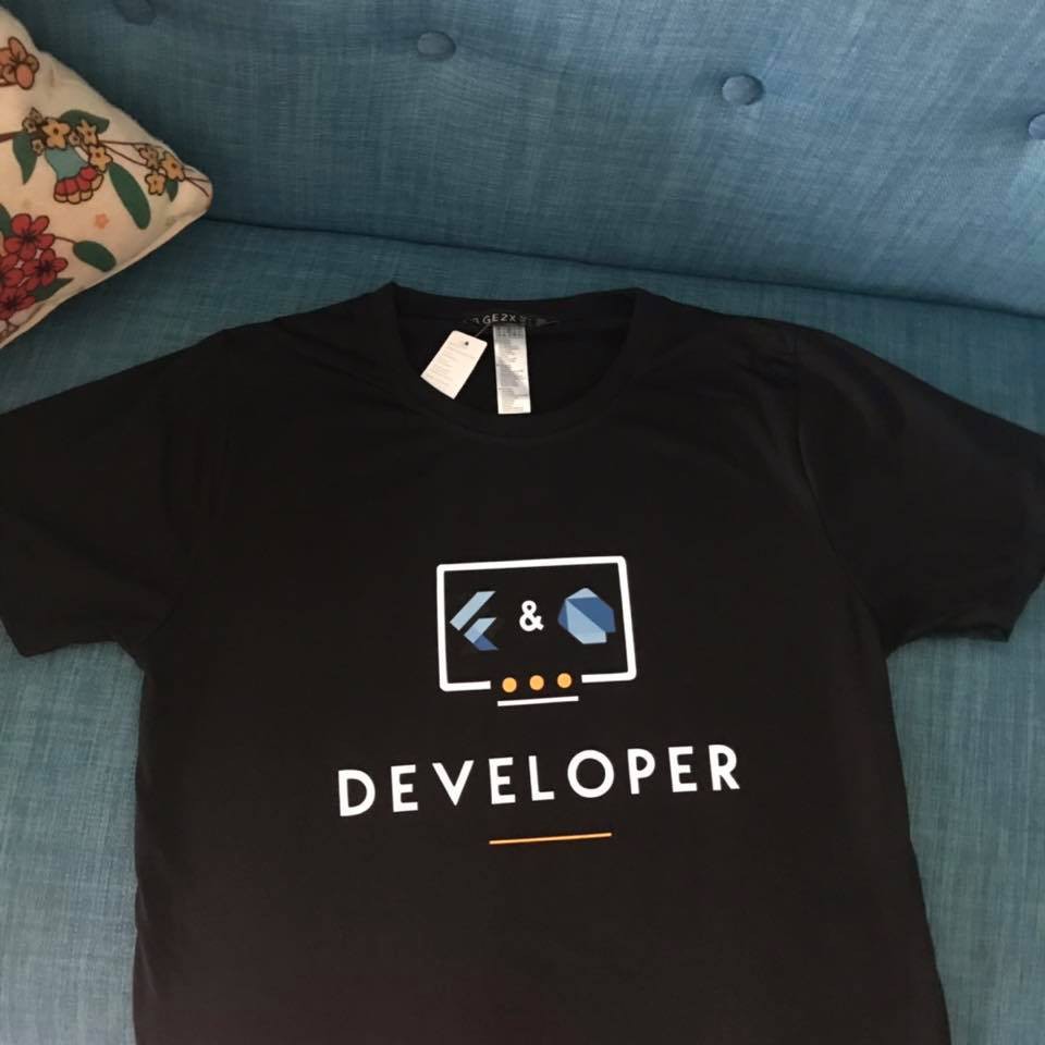 เสื้อยืด Flutter developer