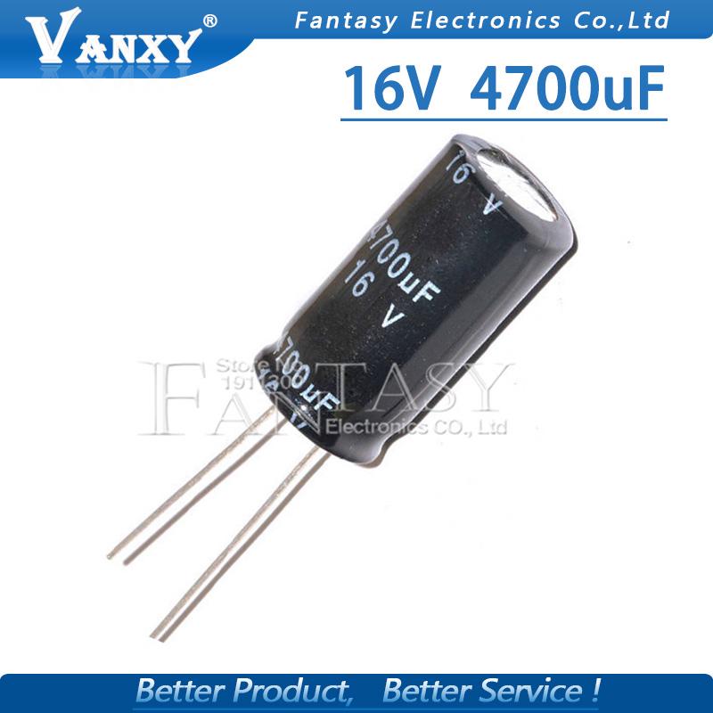 10PCS Higt quality 16V4700UF 13*25mm 4700UF 16V 13*25 Electrolytic capacitor