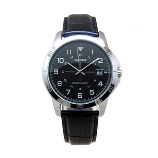 CASIO นาฬิกา ผู้ชายสายหนังสีดำ MTP-V008L-1BUDF