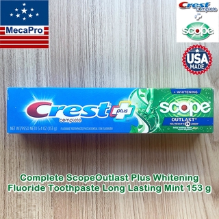 Crest® Complete ScopeOutlast Plus Whitening Fluoride Toothpaste, Long Lasting Mint 153 g ยาสีฟันป้องกันฟันผุ ฟันขาวขึ้น