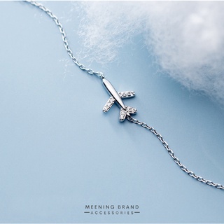 MeeningBrand ❥ สร้อยข้อมือเงิน AIRPLANE DIAMOND [01-0031]