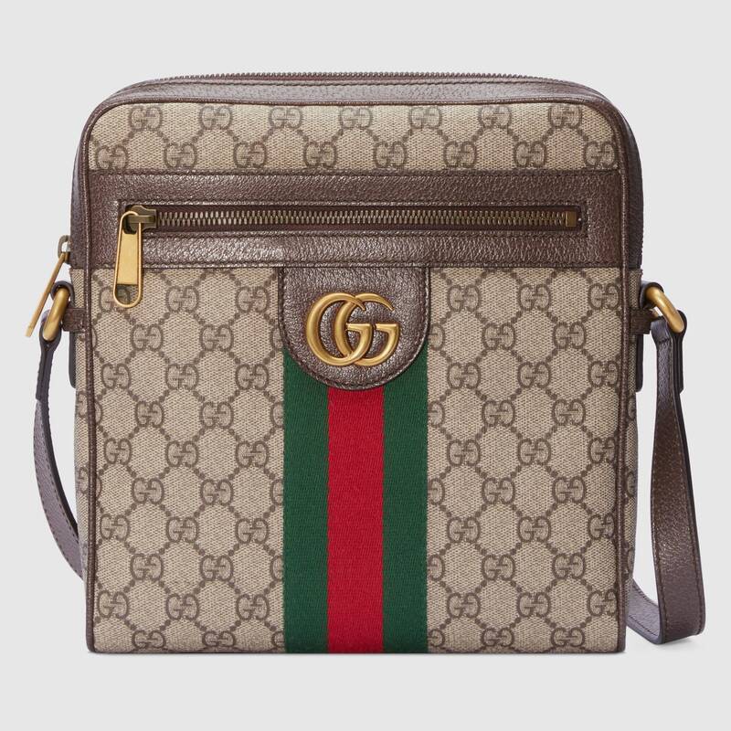 ต้นฉบับ 100%SEVENADY Gucci ซื้อของแท้จากยุโรป Ophidia GG small messenger bag กระเป๋าสะพายข้างผู้ชาย