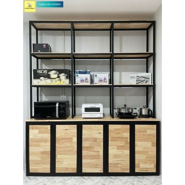99HomeStore ชั้นวาง+ตู้เก็บของ ก45/30*ย200*ส85/240