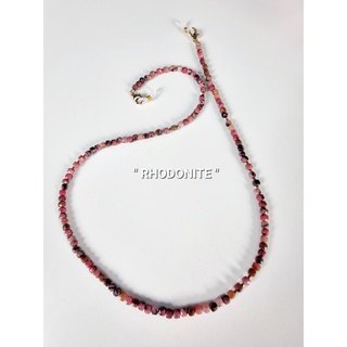 สายคล้องแมส หินนำโชค018 "RHODONITE "โรโดไนท์"