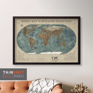 กรอบแผนที่โลกคลาสสิก: โรบินสัน โปรเจกชัน Classic World Map: Robinson Projection