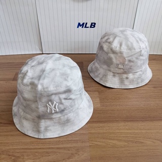 MLB tie-dying bucket hat หมวกปีกสีเทา logo NY