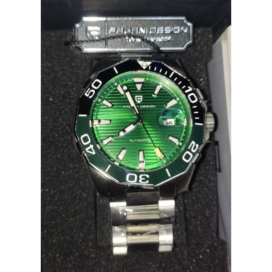 pagani design pd1617 เขียว-ดำ เครื่องออโต้ ขอบเซรามิค มือ1 กล่องครบ