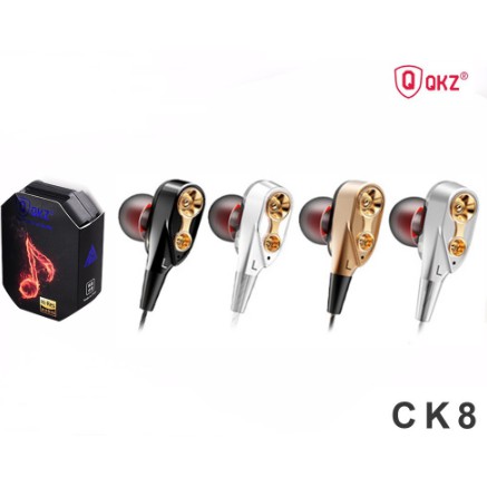 หูฟัง QKZ รุ่น CK8 หูฟัง อินเอียร์ 2 Dynamic Driver มีไมโครโฟน เบสแน่น เสียงใส ใช้ได้ทั้ง IOS androi