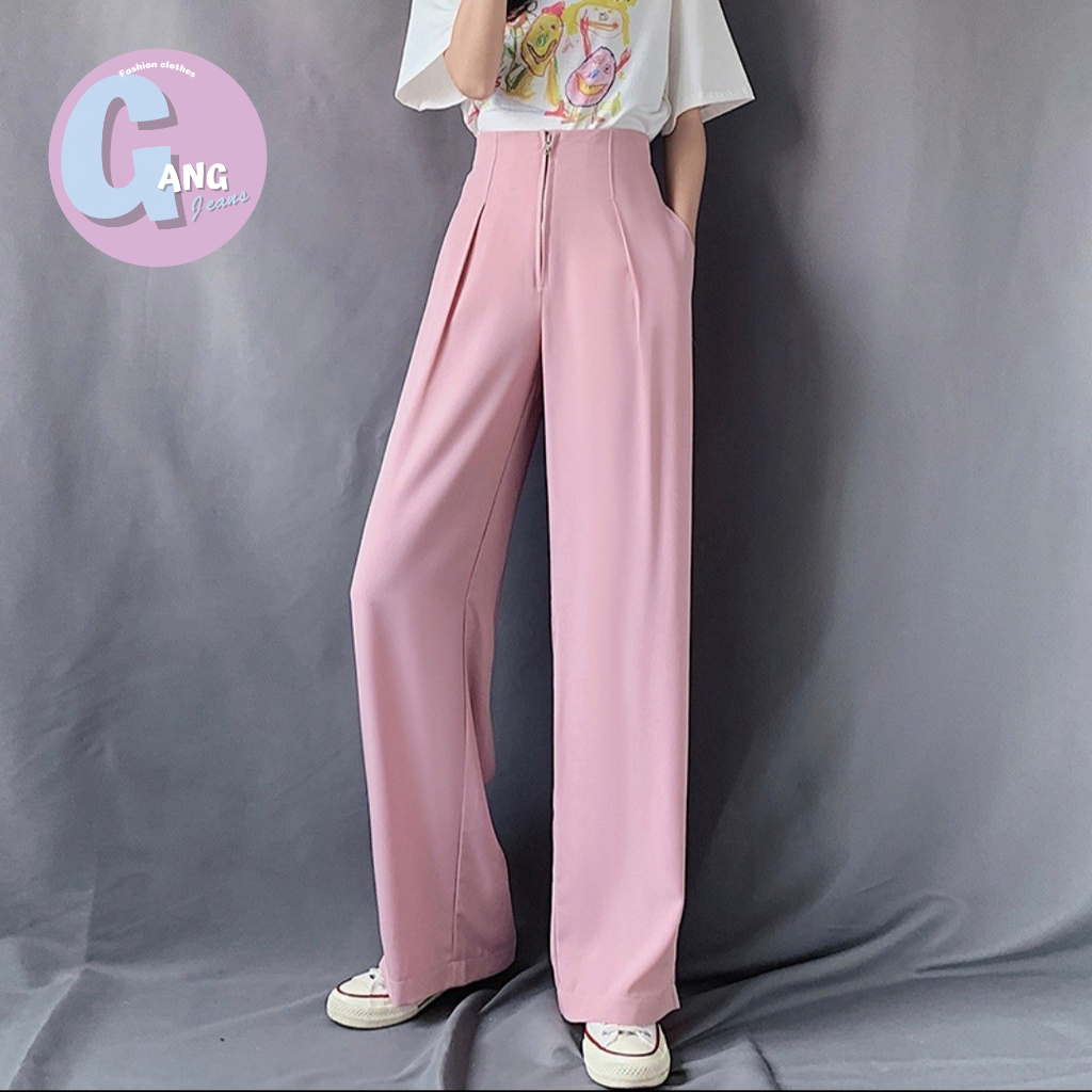 Gang_jeans#8199(A)กางเกงเอวสูงซิปหน้า ทรงกระบอก สม็อคหลัง เก็บพุง ผูู้หญิง พร้อมส่ง - รูปที่ 3