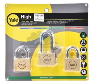 YALE กุญแจระบบลูกปืนคีย์อะไลย์ 3 ตัวชุด รุ่น BD50-50LSP3C ขนาด 50 มิล สั้น 2 ตัว ยาว 1 ตัว กุญแจ แม่กุญแจล็อคบ้าน