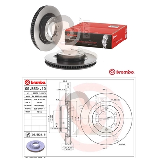 09 B634 11 จานเบรค ล้อ F (ยี่ห้อ BREMBO) รุ่น UV LEXUS GX ปี 2001-2011