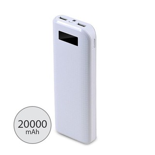 แบตเตอรี่สำรอง 20000mAh ขาว Remax 20000LCD/Remax 20000mAh White Battery Remax 20000LCD