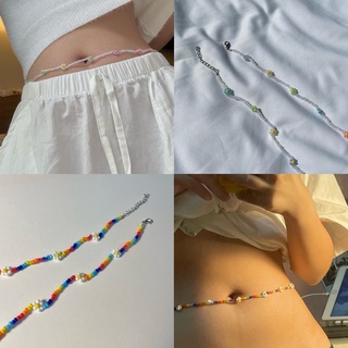 🌈โซ่เอว สายคล้องเอว waist chain 🌼ดอกไม้ เดซี่ สายรุ้ง น่ารัก ไปทะเล คาเฟ่