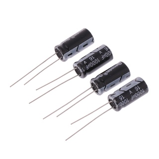 R* ตัวเก็บประจุอลูมิเนียมอิเล็กโทรไลติก 16V 1000uF 105 C Radial 4 ชิ้น ⁄20%