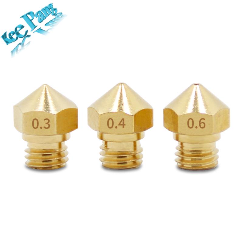 5pcs/lot MK10 Nozzle 0.2mm 0.3mm 0.4mm 0.6mm 0.8mm Copper M7 Threaded Part For Extrusion 1.75mm Filament Brass 3D