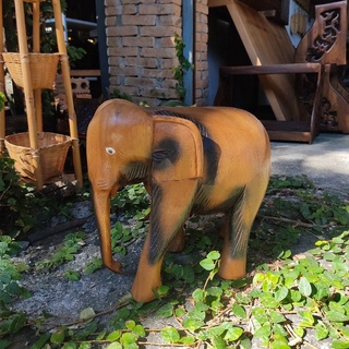 1ตัว ช้าง 12x23x21cm ช้าง 8นิ้ว น่ารัก ช้างไม้ ช้างมงคล เสริมฮวงจุ้ย ช้างแกะสลัก ตกแต่งบ้าน ของถวาย แก้บน