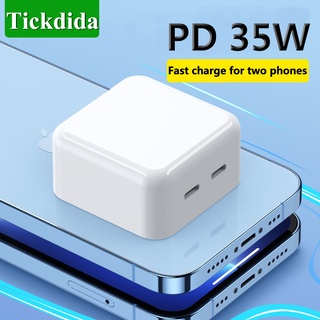 Tickdida PD 35W อะแดปเตอร์ชาร์จเร็ว 20W 40W Dual Type-C อินเตอร์เฟส สําหรับ i11 12 13 14 (รับประกันหนึ่งปี)