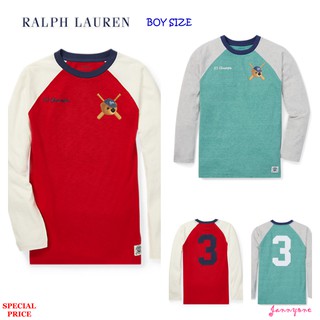 RALPH LAUREN POLO BEAR BASEBALL T-SHIRT (BOYS SIZE 8-20 YEARS)