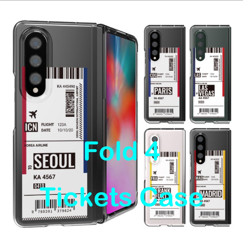 【Z Fold 4 Korean Phone Case 】 Samsung Galaxy PlaneTickets Case Polycarbonate Slim Hand Made From Korea