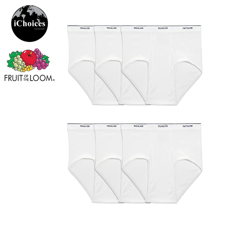[Fruit of the Loom] Men's Tag Free Cotton Briefs กางเกงในผู้ชาย ผ้าฝ้าย ทรงบรี๊ฟ กางเกงในชาย Classic