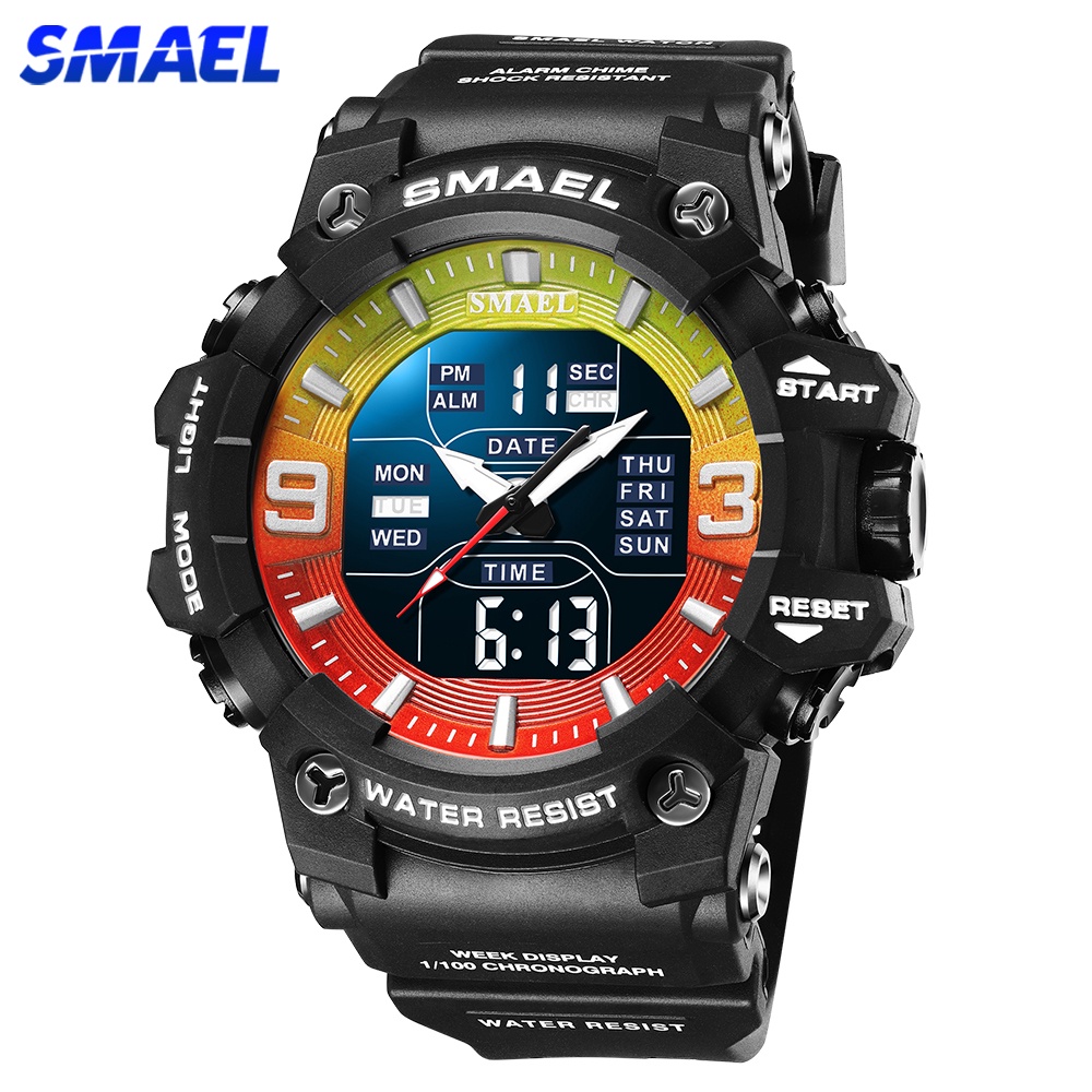 Smael 8049 ใหม่ นาฬิกาข้อมืออิเล็กทรอนิกส์ มัลติฟังก์ชั่น กันน้ํา สําหรับผู้ชาย