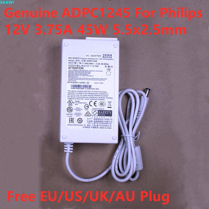 ADPC1245 12V 3.75A 45W ADPC12416AB อะแดปเตอร์ AC สําหรับ Philips 239C4Q E2271HDS 227E4QH ALC1220 Q40