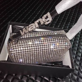 *พร้อมส่ง*กระเป๋าเพชร CZ ทรงหมอน สาย W a n g 7 นิ้ว ไซส์ L