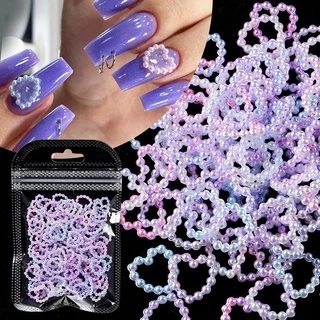 อะไหล่หัวใจมุก-มุกแบบต่างๆสำหรับตกแต่งเล็บ-ตกแต่งเคสหรืองาน DIY ต่างๆ100ชิ้น/แพค 🦄พร้อมส่งในไทย 🦄