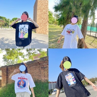 ✨พร้อมส่ง✨เสื้อยืดoversized พิมลายการ์ตูนเจ้าหญิง 💌🧸