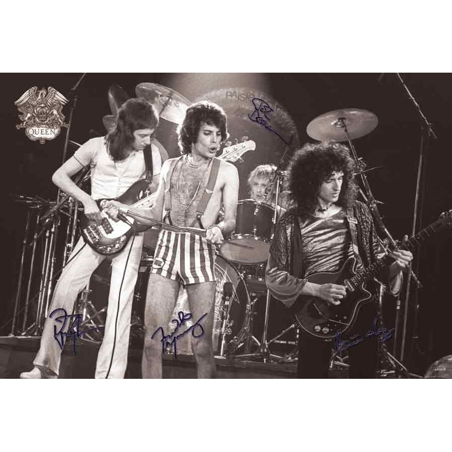 โปสเตอร์ วง Queen ควีน วง ดนตรี ร็อก รูป ภาพ ติดผนัง สวยๆ poster 34.5 x 23.5 นิ้ว (88 x 60 ซม.โดยประ