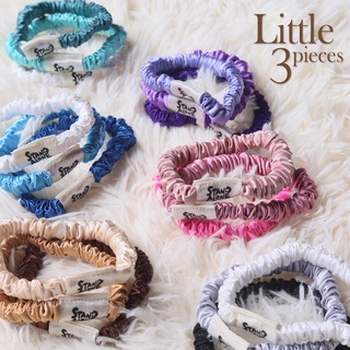 Scrunchies Set 3 ชิ้น ยางมัดผมรุ่น The little 3 ยางรัดผม Silk Satin