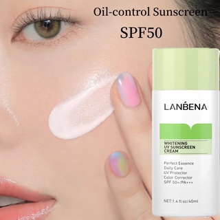 Lanbena ครีมกันแดดไวท์เทนนิ่ง Uv Spf50 + ครีมกันแดด 40 มล .