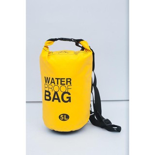 Waterproof Bag กระเป๋ากันน้ำ สีเหลือง ขนาดความจุ 5 ลิตร