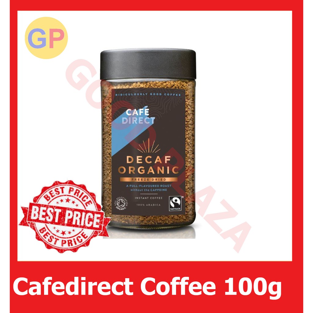กาแฟ คาเฟ่ไดเร็ก ออร์แกนิค ดีแคฟ Cafedirect Decaf Organic Instant