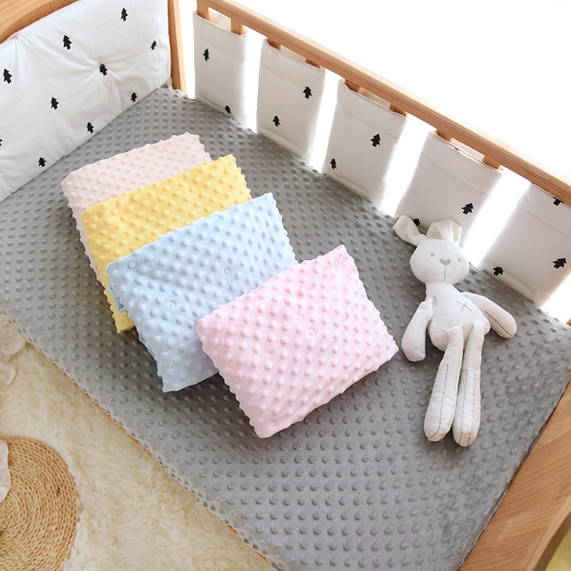 Minky Dot Baby Fitted Crib Sheet for Newbrons Winter Fannel Solid Bed