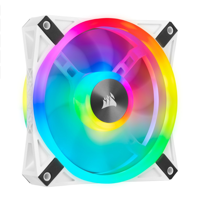 CASE FAN (พัดลมเคส) CORSAIR ICUE QL120 RGB 120MM PWM (WHITE FAN) SINGLE PACK (CO-9050103-WW)